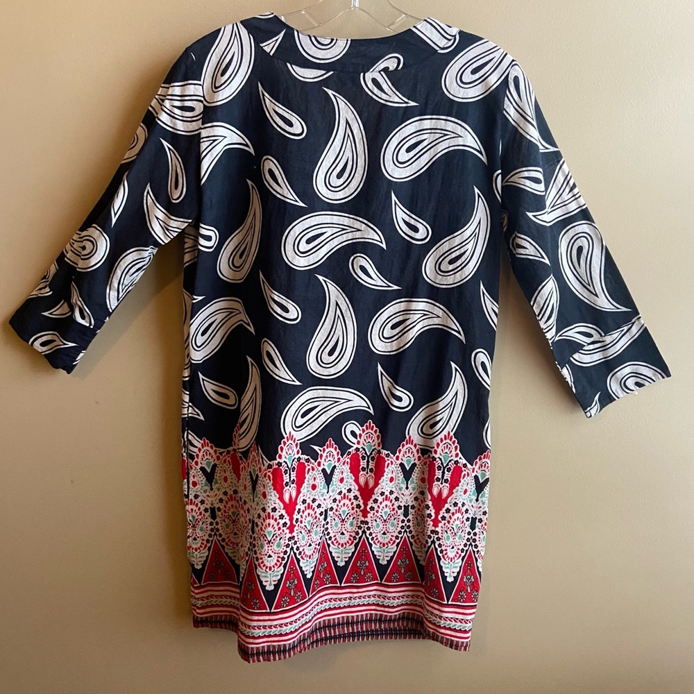 🏝️👙 La GuGu Shop Paisley Medallion Border Tunic Swim Dress Medium🌴🌊 - Picture 4 of 9